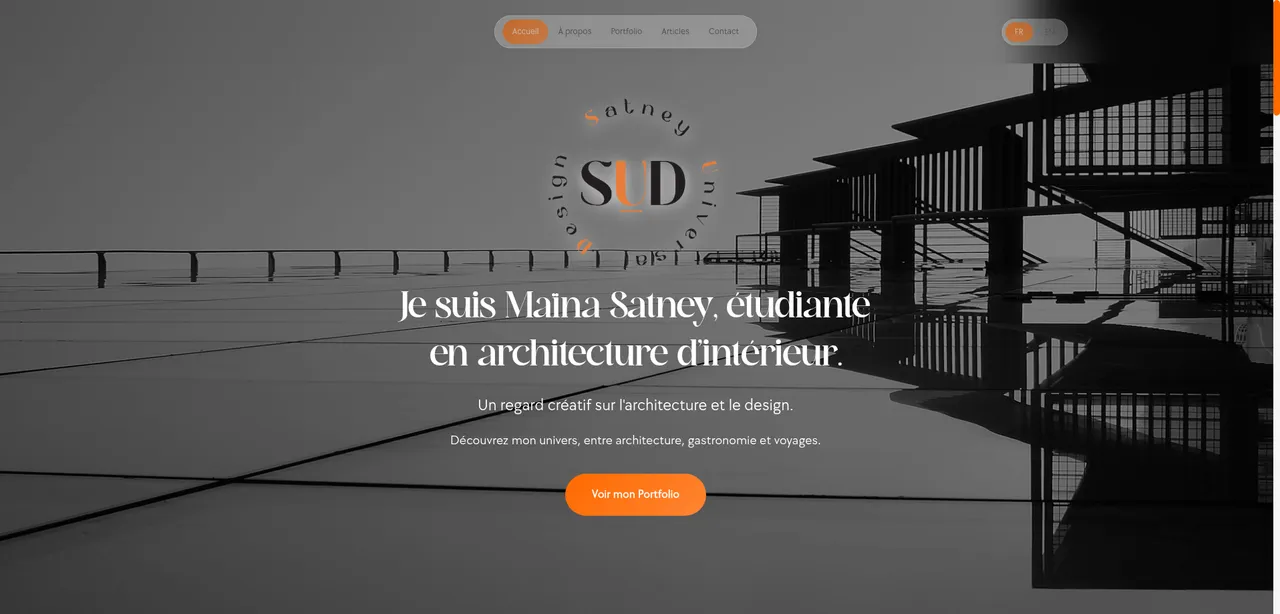 Maquette de site vitrine pour architecte d'intérieur — portfolio et mise en avant des projets