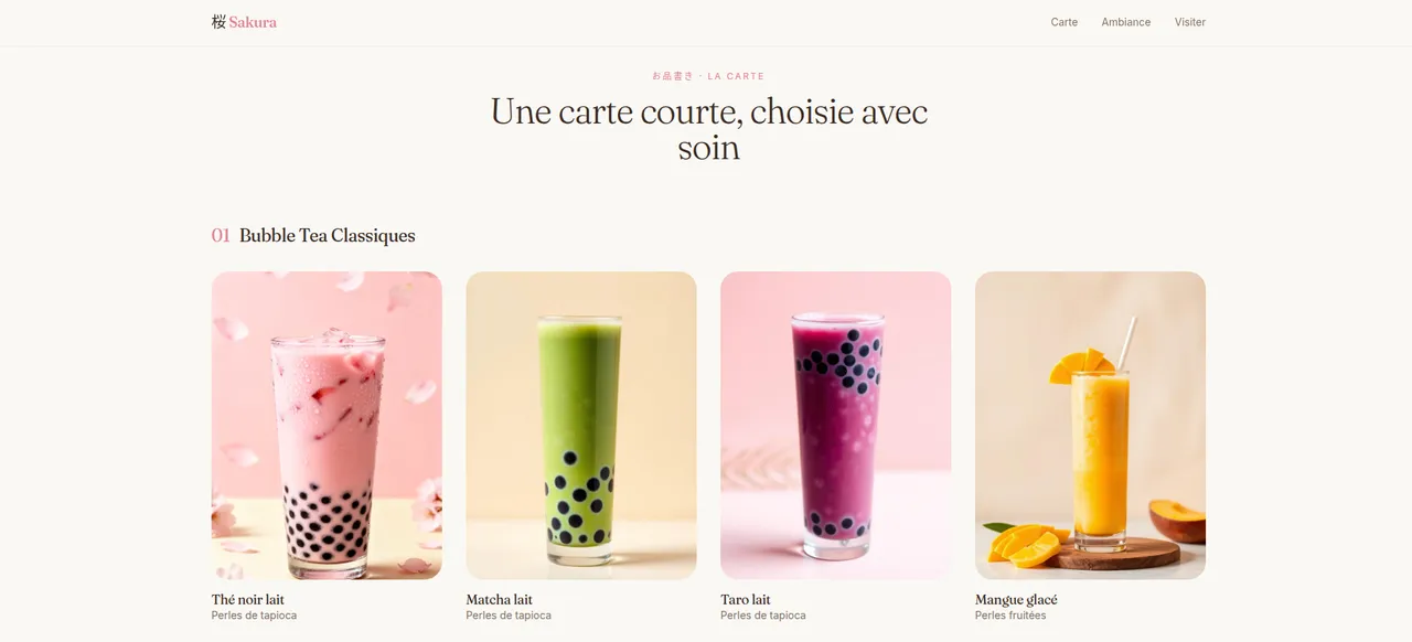 Bubble tea — deuxième aperçu de la réalisation