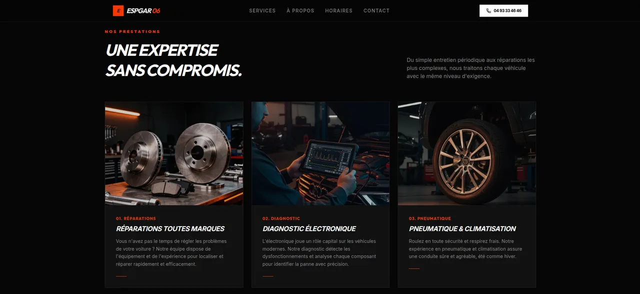 Garage automobile — deuxième aperçu de la réalisation